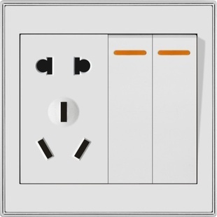 墻面智選 二開雙控帶五孔插座，樂清福佳電器品質之選