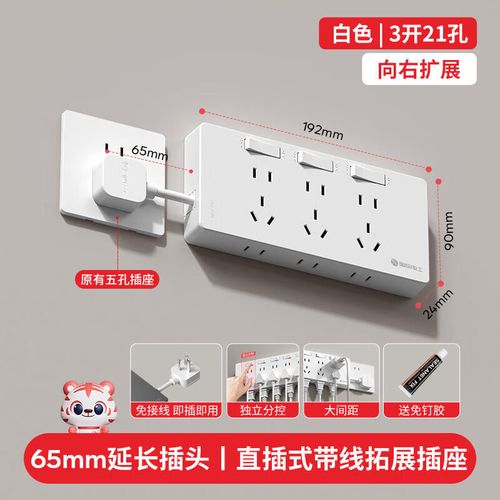 國(guó)際電工墻壁短線(xiàn)擴(kuò)展插座床頭多功能免打孔多孔面板轉(zhuǎn)換器接線(xiàn)板